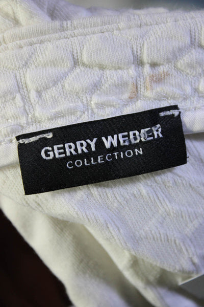 Gerry Weber Women's Round Neck Long Sleeves Full Zip Jacket White Size 6