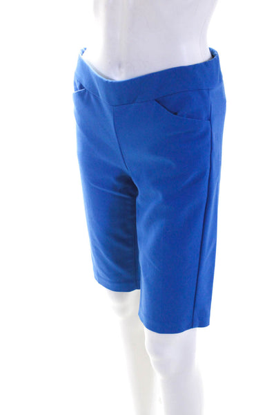 Ecru Womens Cobalt Blue Cotton Mid-Rise Pull On Walking Shorts Size 0