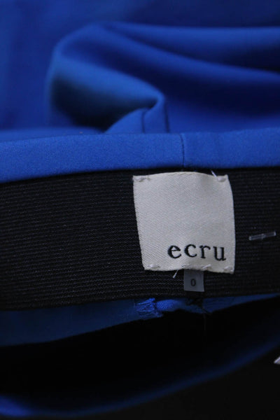 Ecru Womens Cobalt Blue Cotton Mid-Rise Pull On Walking Shorts Size 0