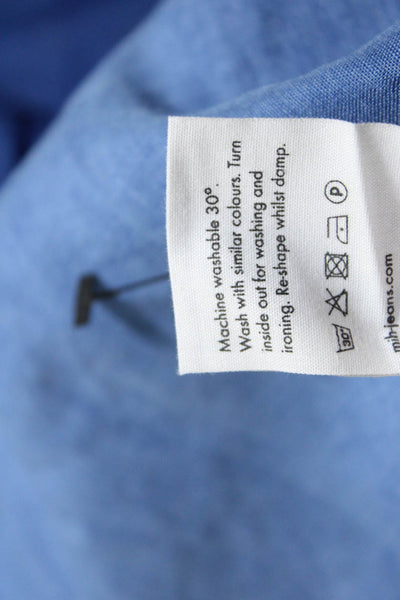 MiH Jeans Women's Linen Cotton Blend Sleeveless Maxi Dress Blue Size XS