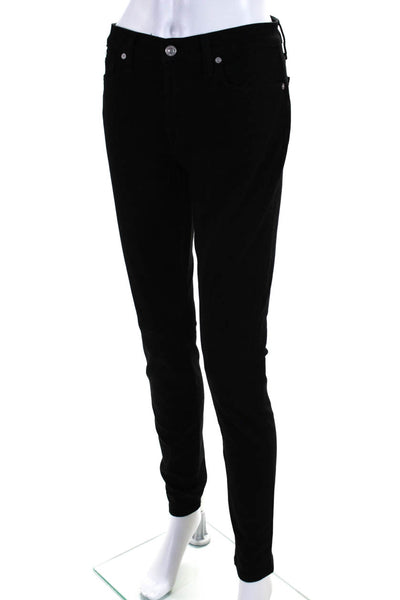 7 For All Mankind Women's Mid Rise Ankle Skinny Jeans Black Size 29