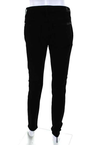 7 For All Mankind Women's Mid Rise Ankle Skinny Jeans Black Size 29