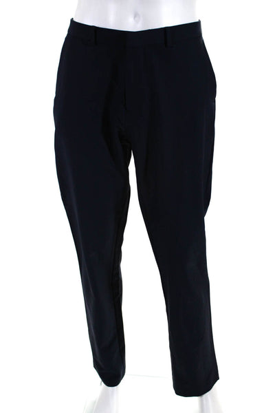 Calvin Klein Mens Flat Front Mid Rise Dress Pants Trousers Navy Size 38/32