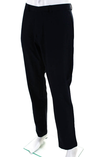 Calvin Klein Mens Flat Front Mid Rise Dress Pants Trousers Navy Size 38/32