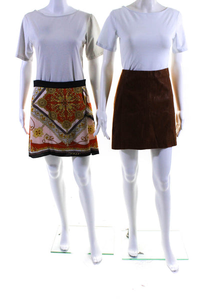 Free People Zara Woman A Line Skirts Skort Brown Orange Pink Size 12 M Lot 2