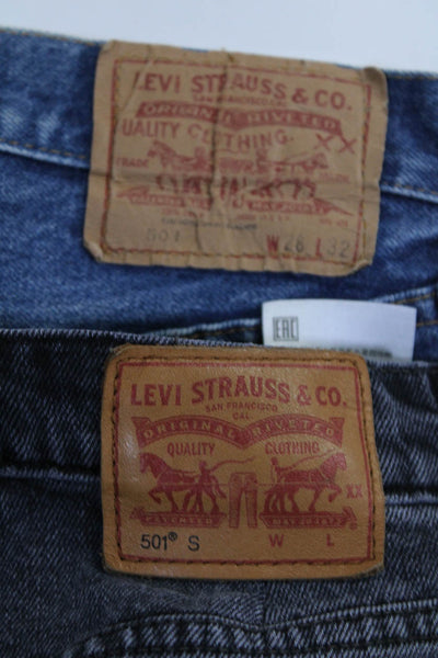 Levis Womens Distressed Skinny Denim Jeans Shorts Black Blue Size 25 28 Lot 2