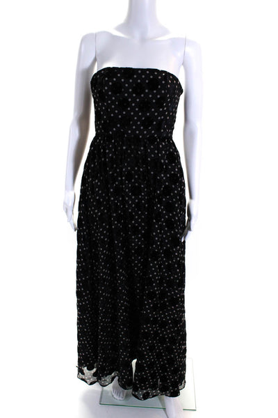 Hutch Women's Square Neck Strapless Corset Fit Flare Polka Dot Maxi Dress Size 2