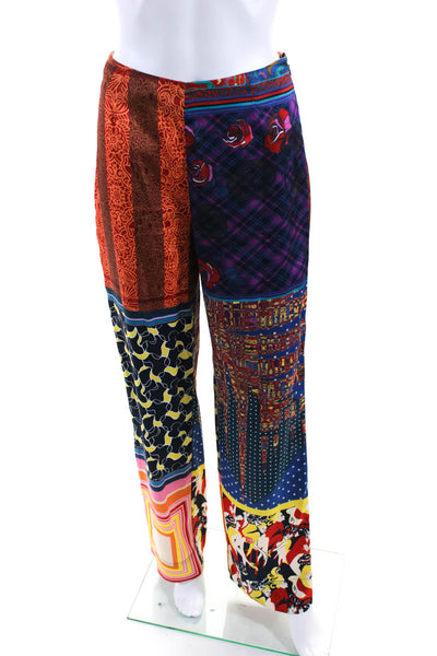 Staud Womens Multicolor Printed High Rise Wide Leg Pants Size 2
