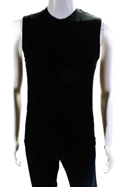 Dolce and Gabbana Mens Round Neck Sleeveless Pullover Top Black Size M