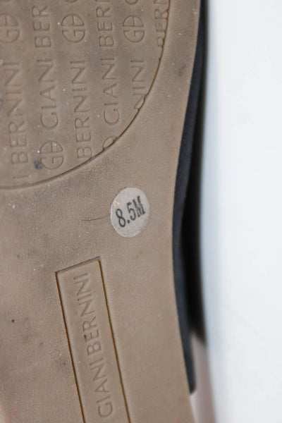 Giani Bernini Women's Leather Double Buckle Open Toe Sandals Black Size 8.5