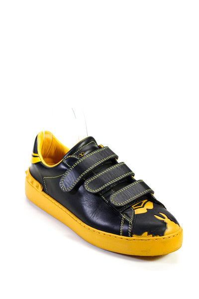 Valentino Garavani Womens Leather Strappy Low Top Sneakers Yellow Size 38 8