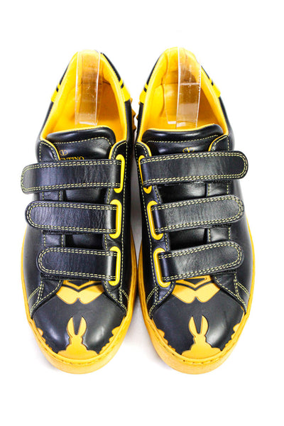 Valentino Garavani Womens Leather Strappy Low Top Sneakers Yellow Size 38 8