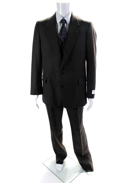 MF1 Mario Foroni Men's Three Piece Long Sleeve Lined Stripe Jacket Size 42