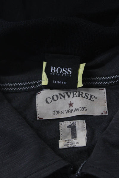 John Varvatos Boss Hugo Boss Mens Collared Short Sleeve Tops Gray Size S M Lot 2
