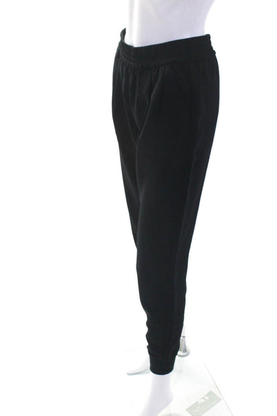 Joie Women's Elastic Waist Tapered Leg Pockets Jogger Pant Black Size XXS