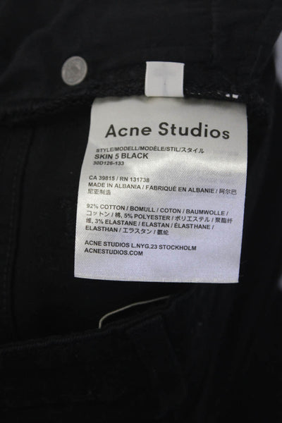 ACNE Studios Women's Midrise Five Pockets Skinny Denim Pant Black Size 26