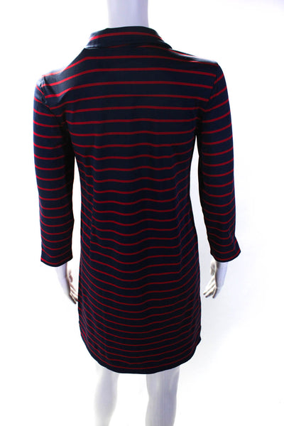 Vineyard Vines Womens Striped Print Knee Length Shirt Dress Blue Red Size XS