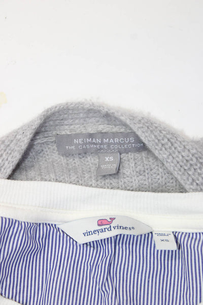 Vineyard Vines Neiman Marcus Womens Knit Top Cardigan White Gray Size XS Lot 2