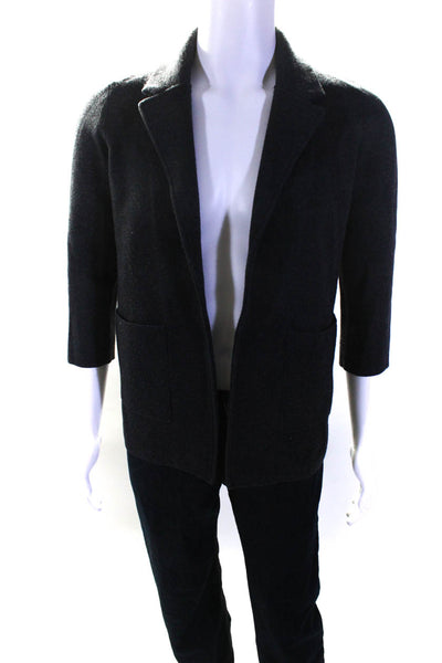 J Crew Mens Long Sleeved Collared Open Front Cardigan Sweater Dark Gray Size XS