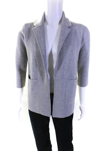 J Crew Mens Collared Long Sleeved Open Front Cardigan Sweater Light Gray Size XS