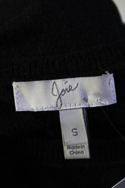 Joie Womens Knit Lace Hem Crew Neck Long Sleeve Sweater Black Size S