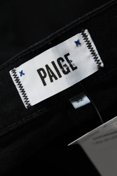 Paige Men's Five Pockets Button Closure Straight Leg Denim Pant Black Size 32