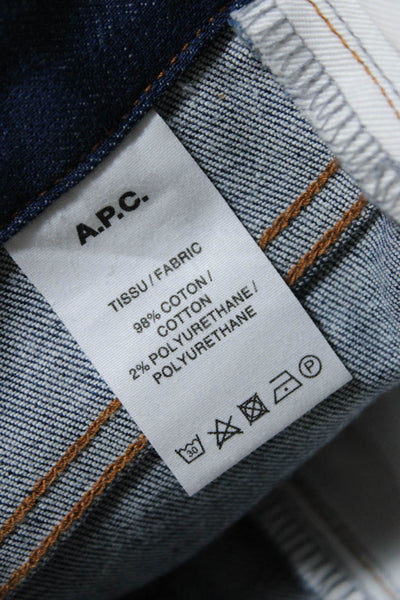 APC Women's Button Closure Medium Wash Five Pockets Midi Skirt Size 36