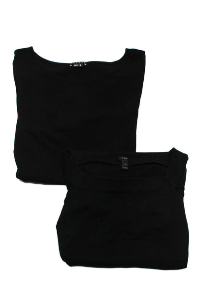 Theory J Crew Women's Round Neck Short Sleeves Peplum Blouse Black Size S Lot 2