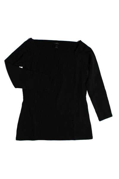 Theory J Crew Women's Round Neck Short Sleeves Peplum Blouse Black Size S Lot 2