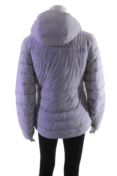 The North Face Womens Zipped Long Sleeve Hooded Puffer Jacket Pink Size S