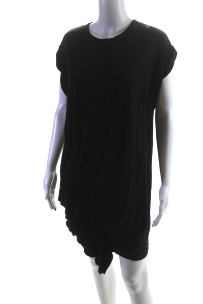 Current/Elliott Women's Sleeveless Crewneck Ruffle Shirt Dress Black Size 3