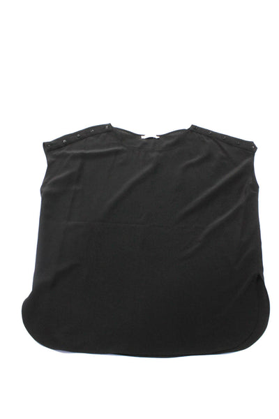 Vince Tucker Women's Crewneck Blouse Printed Tank Top Black Beige Size L Lot 2