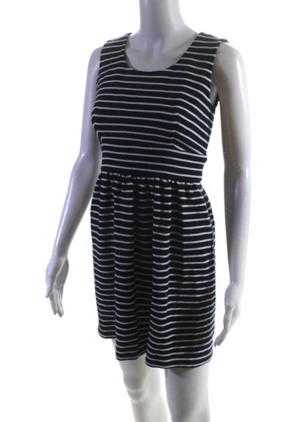 Shoshanna Women's Sleeveless Striped Knee Length A-line Dress Blue Size 0