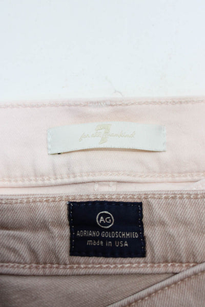 AG Adriano Goldschmied 7 For All MankindWomens Skinny Jeans Pants Pink Size 26 2