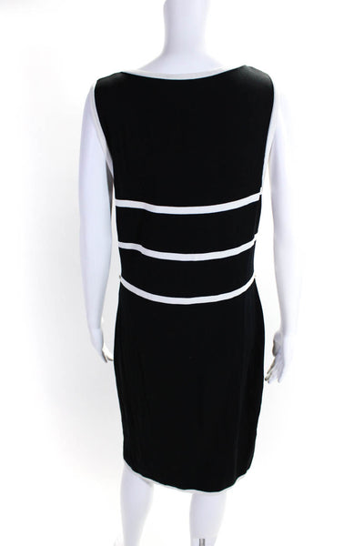 Carmen Carmen Marc Valvo Womens Black Striped Sleeveless Shift Dress Size XL