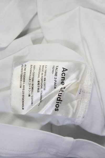 ACNE Studios Womens 100% Cotton Short Sleeved Crew Neck T Shirt White Size XXS
