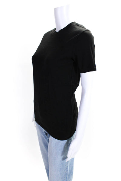 ACNE Studios Womens 100% Cotton Crew Neck Short Sleeved T Shirt Black Size 2XS
