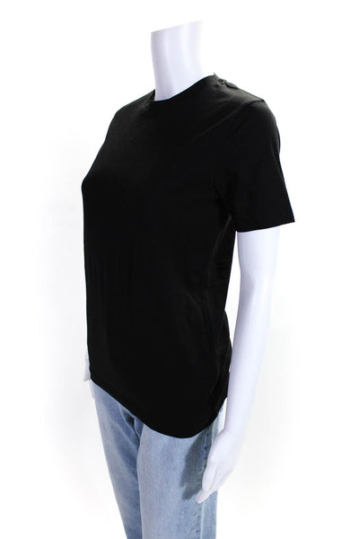ACNE Studios Womens 100% Cotton Short Sleeved Crew Neck T Shirt Black Size 2XS