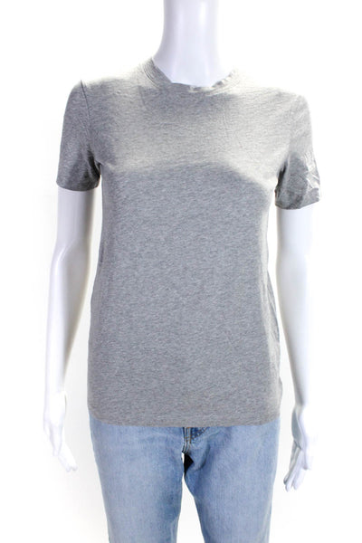 ACNE Studios Womens 100% Cotton Crew Neck Short Sleeved T Shirt Gray Size XXS