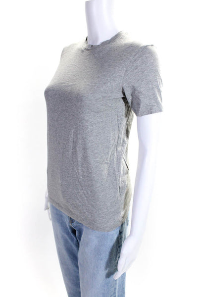 ACNE Studios Womens 100% Cotton Crew Neck Short Sleeved T Shirt Gray Size XXS