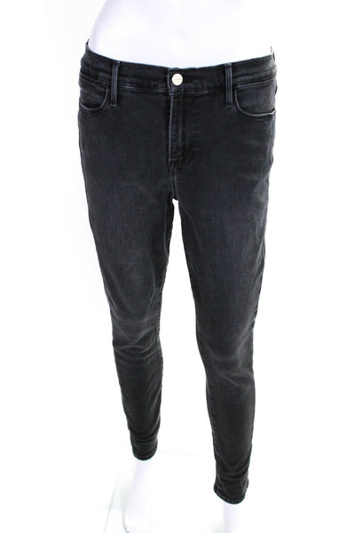 Frame Womens Faded Black High Rise Skinny Leg Denim Jeans Size 29