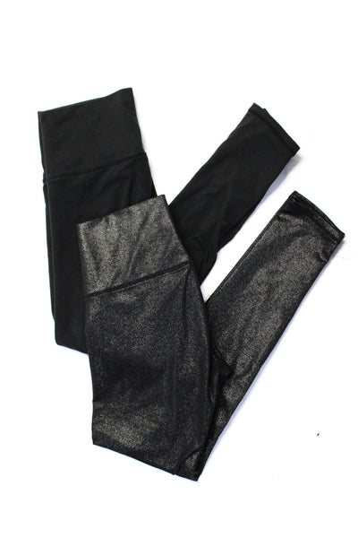 Terez Women's High Waist Full Length Legging Black Glitter Size XS Lot 2