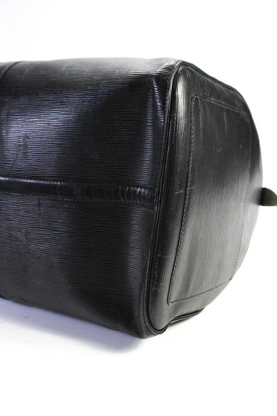 Louis Vuitton Unisex Epi Leather Boston Bag Keepall 55 Noir Zip Top Duffle Bag