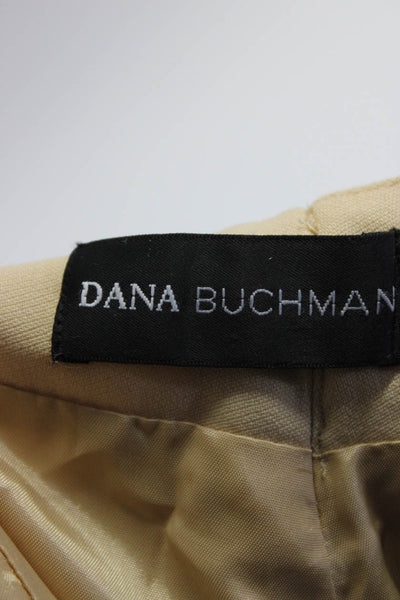 Dana Buchman Womens Straight Leg Creased Dress Trousers Beige Wool Size 12