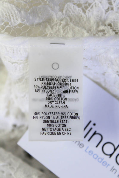 Elie Tahari Womens Lace Embroidered Full Zipper Sleeveless Dress White Size 8