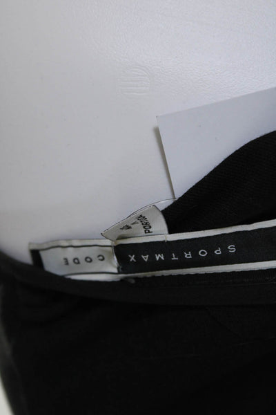 Sportmax Code Womens Knit Scoop Neck Long Sleeve Peplum Blouse Top Black Size M