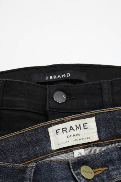 Frame Denim J Brand Womens High Rise Slim Skinny Jeans Blue Black Size 26 Lot 2