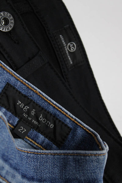 Rag & Bone Adriano Goldschmied Womens Skinny Jeans Blue Black Size 26 27 Lot 2