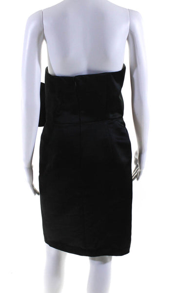 Milly Womens Darted Back Zipped Bow Tied Sleeveless Midi Dress Black Size 8