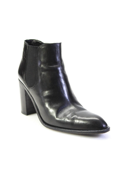 Stephane Kelian Womens Leather Slip On High Heels Ankle Boots Black Size 5.5